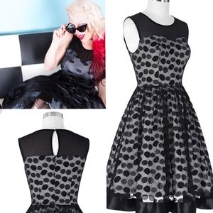 Stretch Vintage inspired polkadot retro dress